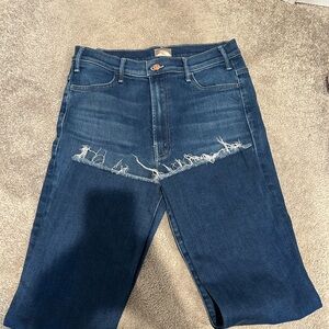 MOTHER Hustler Ankle Fray Jeans